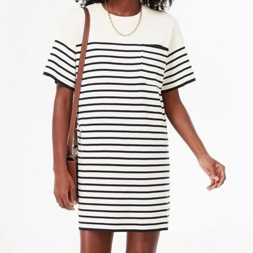 NWT Tuckernuck Dress Navy Knit Striped Frenchie Mini Old Money Women’s XXS